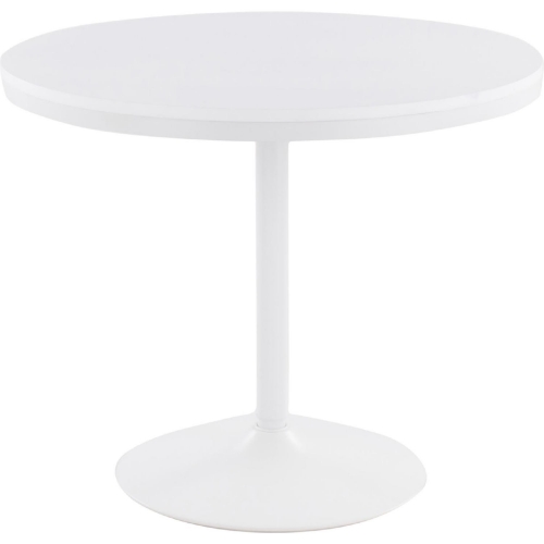 Dakota 36" Dining Table in White Wood & White Steel